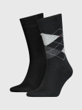Black 2-Pack Check Socks  Men