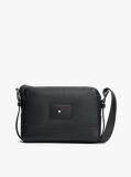 Black Pebble Grain Leather Crossbody Bag  Men
