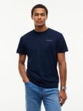 Blue Linear Logo Slim Crew Neck T-Shirt  Men