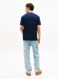 Μπλε Slim T-Shirt Με Waffle Πλέξη Και Λογότυπο  Άνδρες