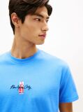 Μπλε T-Shirt Με Κλασική Λαιμόκοψη Και Signature Κεντητό Λογότυπο  Άνδρες