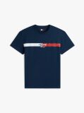 Μπλε Βαμβακερό T-Shirt Με Signature Λογότυπο  Άνδρες