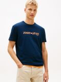 Μπλε T-Shirt Με Κλασική Λαιμόκοψη Και Λογότυπο  Άνδρες