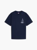 Μπλε T-Shirt Σε Άνετη Γραμμή Με Σχέδιο Στην Πλάτη  Άνδρες