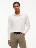 White Regular Fit Long Sleeve Polo Shirt  Men