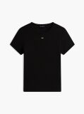 Μαύρο Essential Ριμπ T-Shirt Σε Slim Γραμμή  Γυναίκες