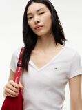 Άσπρο Essential T-Shirt Σε Slim Γραμμή Με V  Γυναίκες