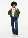 Μπεζ Κοντομάνικο T-Shirt Ριμπ Σε Slim Γραμμή  Γυναίκες