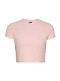 Ροζ T-Shirt Σε Slim Γραμμή Με Tonal Σημαία  Γυναίκες