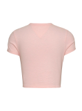 Ροζ T-Shirt Σε Slim Γραμμή Με Tonal Σημαία  Γυναίκες