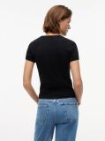 Μαύρο T-Shirt Με Κλασική Λαιμόκοψη Και Κεντητό Σημαιάκι  Γυναίκες