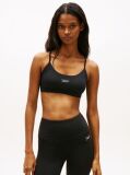 Black Athleisure Metal Logo Bralette Top  Women