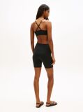 Black Athleisure Metal Logo Bralette Top  Women