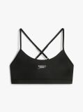 Black Athleisure Metal Logo Bralette Top  Women