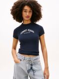 Μπλε Slim T-Shirt Με Κλασική Λαιμόκοψη Και Λογότυπο  Γυναίκες