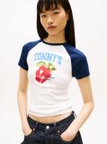 Μπεζ Slim T-Shirt Με Ραγκλάν Μανίκια Και Σχέδιο  Γυναίκες