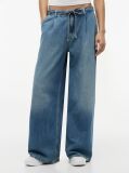 Denim Τζιν Σε Φαρδιά Γραμμή Με Κορδόνι Και Λινό  Γυναίκες