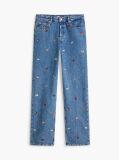 Denim Ψηλόμεσο Slim Τζιν Σε Ίσια Γραμμή Με Κεντητό Σχέδιο  Γυναίκες