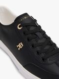 Μαύρο Δερμάτινα Δετά Sneakers Με Μονόγραμμα  Γυναίκες