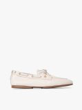 Beige Leather TH Monogram Boat Shoes  Women
