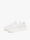 White Leather TH Monogram Court Trainers  Women