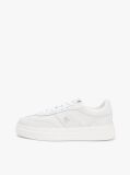 White Leather TH Monogram Court Trainers  Women