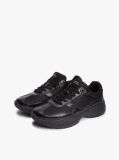 Μαύρο Δερμάτινα Sneakers Mε Μονόγραμμα TH Και Μίξη Υφών  Γυναίκες