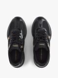 Μαύρο Δερμάτινα Sneakers Mε Μονόγραμμα TH Και Μίξη Υφών  Γυναίκες