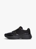 Μαύρο Δερμάτινα Sneakers Mε Μονόγραμμα TH Και Μίξη Υφών  Γυναίκες