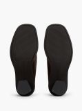 Brown Block Heel Leather Loafers  Women