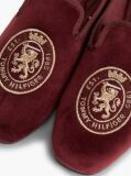 Red Crest Velour Loafer Slippers  Women