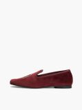 Red Crest Velour Loafer Slippers  Women