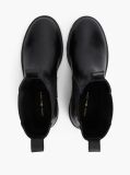 Black Leather Cleat High Chelsea Boots  Women