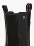 Black Leather Cleat High Chelsea Boots  Women