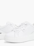 White TH Monogram Leather Platform Sneakers  Women