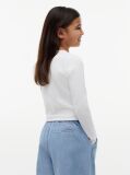 Άσπρο Μακρυμάνικο T-Shirt Σε Slim Γραμμή  Κορίτσια