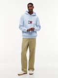 Blue Logo Embroidery Flex Fleece Hoody  Men