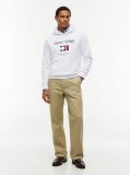 White Logo Embroidery Flex Fleece Hoody  Men