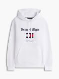White Logo Embroidery Flex Fleece Hoody  Men