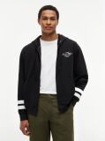 Μαύρο Hoody Με Nautical Λογότυπο Και Φερμουάρ  Άνδρες