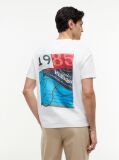 Άσπρο Βαμβακερό T-Shirt Με Πίσω Λογότυπο  Άνδρες