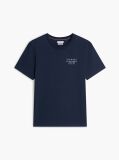 Μπλε Βαμβακερό T-Shirt Με Wavy Πίσω Σημαία  Άνδρες