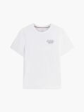 Άσπρο Βαμβακερό T-Shirt Με Wavy Πίσω Σημαία  Άνδρες