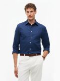Blue Regular Fit Dobby Button-Down Shirt  Men