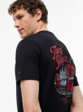 Μαύρο T-Shirt Με Κλασική Λαιμόκοψη Και Πίσω Σχέδιο  Άνδρες