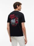 Μαύρο T-Shirt Με Κλασική Λαιμόκοψη Και Πίσω Σχέδιο  Άνδρες