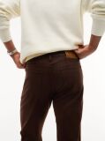 Brown Denton Slim Straight Garment Dyed Jeans  Men