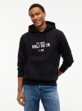 Μαύρο Fleece Hoody Με Κεντητό Λογότυπο  Άνδρες