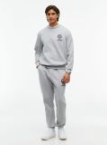 Γκρι Fleece Φούτερ Με Κλασική Λαιμόκοψη  Άνδρες