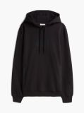 Black Logo Mixed Texture Twill Hoody  Men